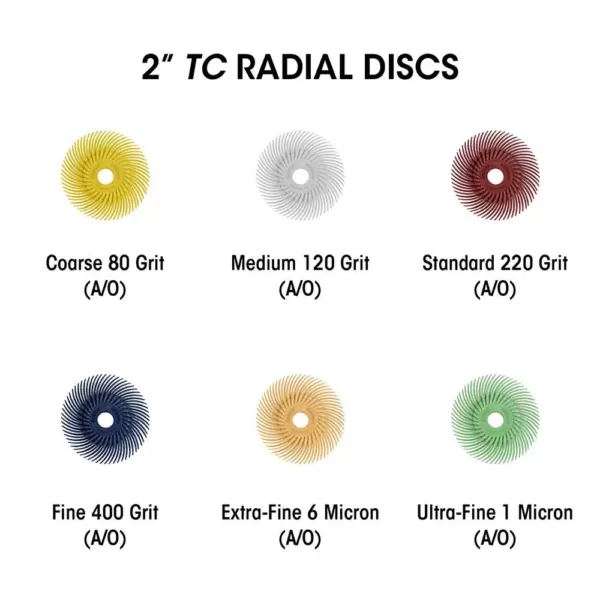 Dedeco Sunburst 5/8 in. Radial Discs - 1/16 in. Coarse 80-Grit Arbor Rotary Cleaning and Polishing Tool (12-Pack)