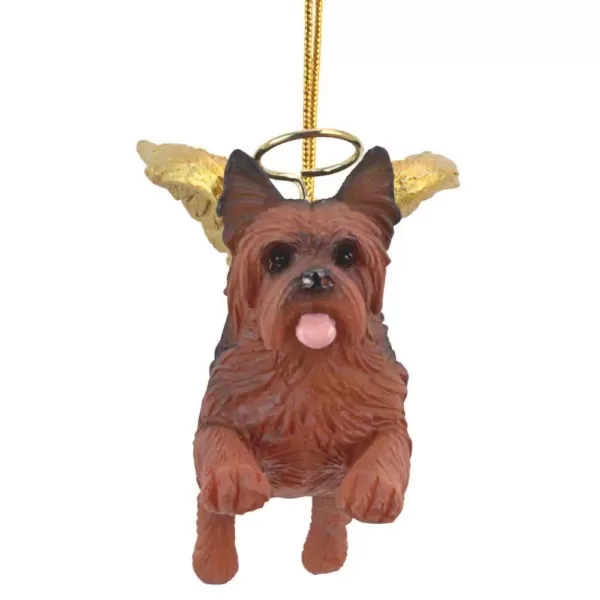 Design Toscano 2.5 in. Honor the Pooch Yorkie Holiday Dog Angel Ornament