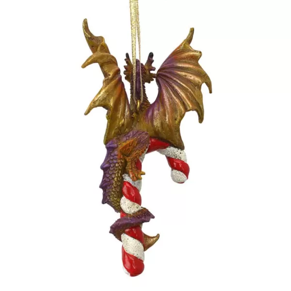 Design Toscano 5 in. Cane and Abel the Dragon 2017 Holiday Ornament