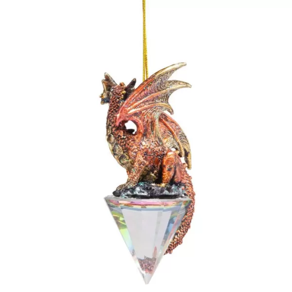 Design Toscano 3.5 in. Diamond Dragon Gothic Holiday Ornament