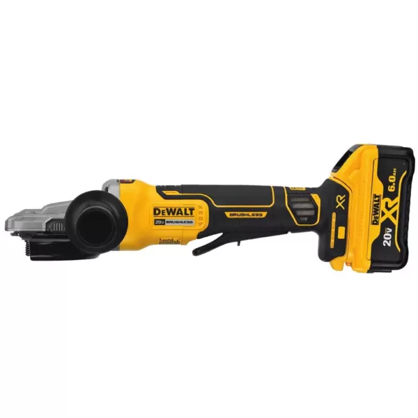 DEWALT 20-Volt MAX XR Cordless Brushless 5 in. Flathead Paddle Switch Small Angle Grinder with (2) 20-Volt 6.0Ah Batteries