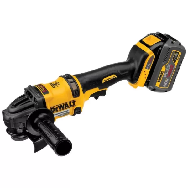 DEWALT FLEXVOLT 60-Volt MAX Cordless Brushless 4-1/2 in. Angle Grinder with Kickback Brake & (2) FLEXVOLT 6.0Ah Batteries