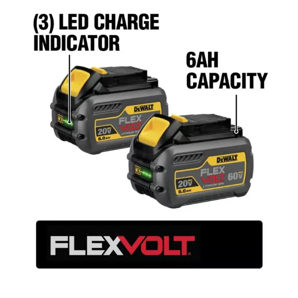 DEWALT FLEXVOLT 60-Volt MAX Cordless Brushless 4-1/2 in. Angle Grinder with Kickback Brake & (2) FLEXVOLT 6.0Ah Batteries