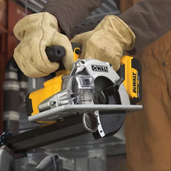 DEWALT 20-Volt MAX Cordless 5-1/2 in. Metal Cutting Circular Saw with (2) 20-Volt Batteries 5.0Ah