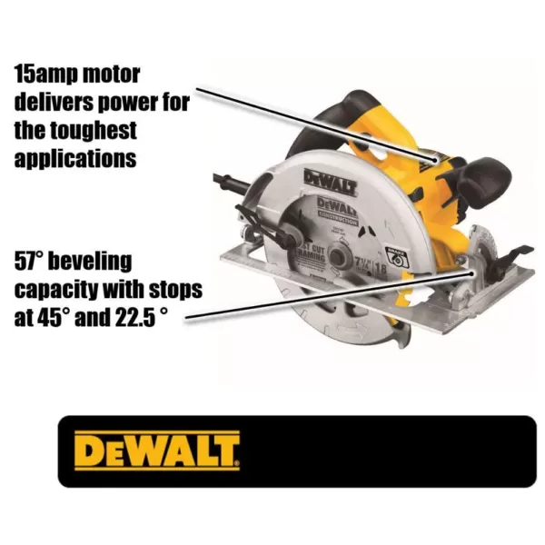 DEWALT 15 Amp 7-1/4 in. Lightweight Circular Saw with Electric Brake