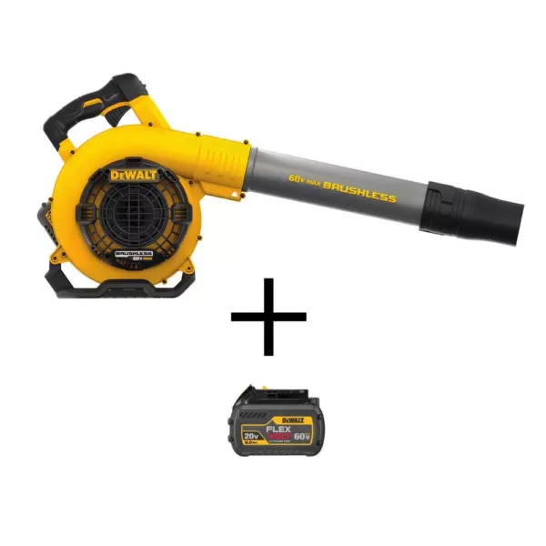 DEWALT 129 MPH 423 CFM 60V MAX Lithium Ion Cordless FLEXVOLT Handheld Leaf Blower with (2) 3.0Ah Batteries and Charger Included