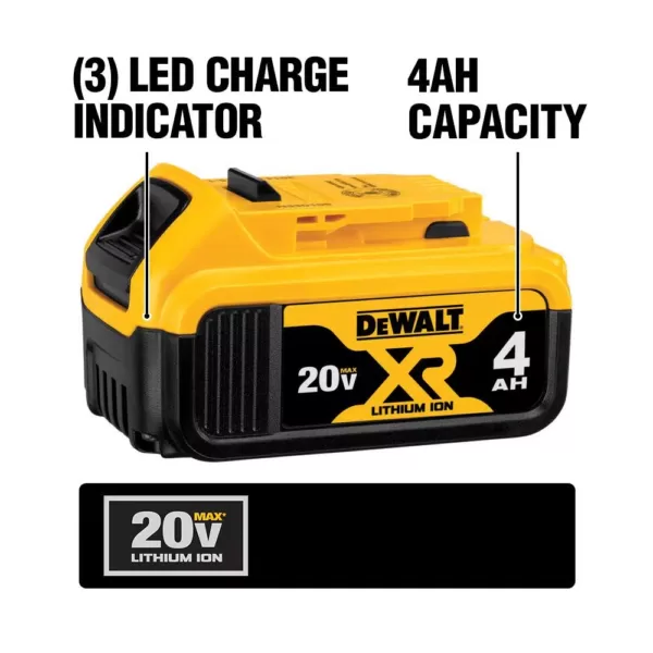 DEWALT 20-Volt MAX Cordless Compact Jobsite Blower 135 MPH 100 CFM with (1) 20-Volt 4.0Ah Battery & Charger