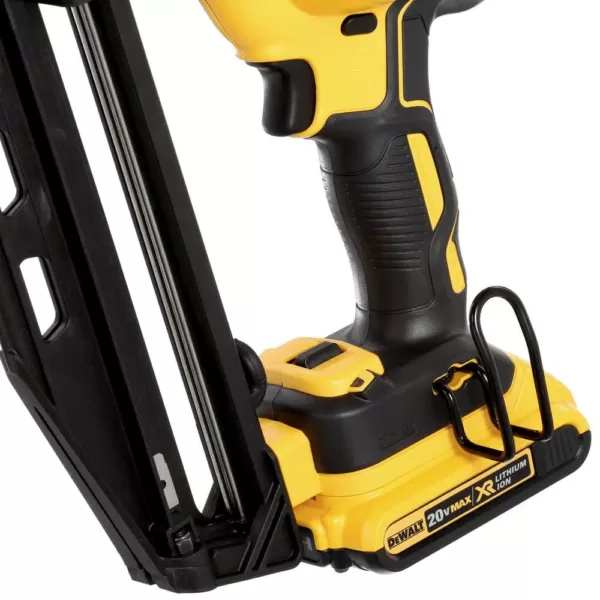 DEWALT 20-Volt Max 16-Gauge Cordless Angled Finish Nailer Kit with Bonus Lithium-Ion Compact Battery Pack 2.0Ah