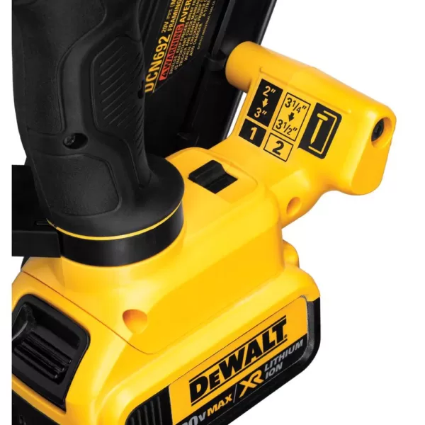 DEWALT 20-Volt MAX XR Lithium-Ion Cordless Brushless 2-Speed 30 Degree Framing Nailer Kit w/ Battery 4Ah and Bonus 5Ah Battery