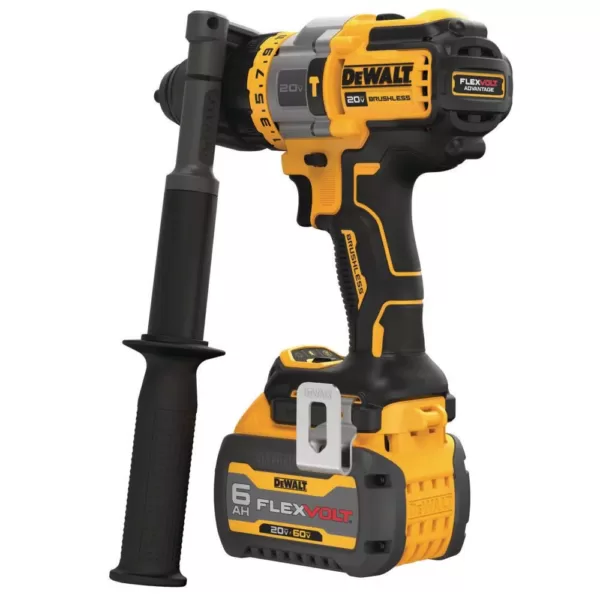 DEWALT 20-Volt MAX Cordless Brushless 1/2 in. Hammer Drill/Driver with FLEXVOLT ADVANTAGE with (1) FLEXVOLT 6.0Ah Battery