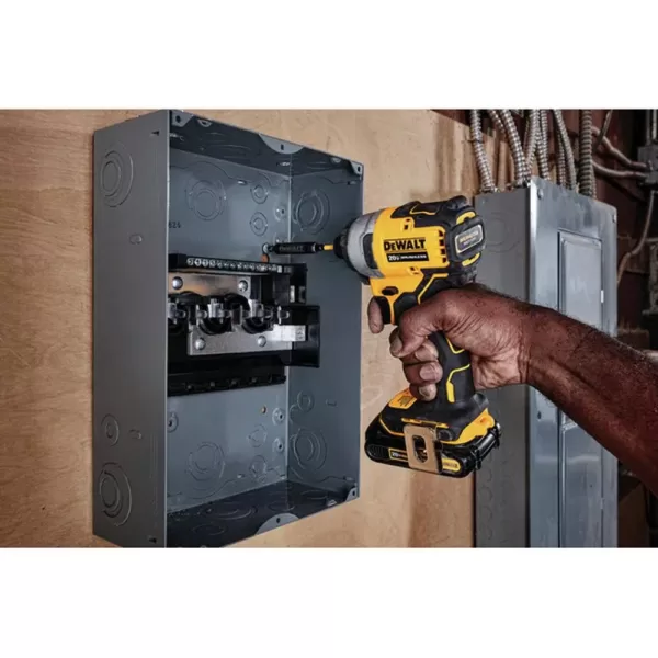 DEWALT ATOMIC 20-Volt MAX Cordless Brushless Compact 1/4 in. Impact Driver, (2) 20-Volt 1.3Ah Batteries, Charger & Bag