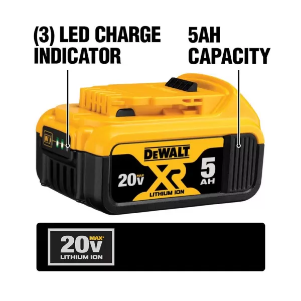 DEWALT 20-Volt MAX XR Cordless Brushless 3-Speed 1/4 in. Impact Driver with (2) 20-Volt 5.0Ah Battery & Charger