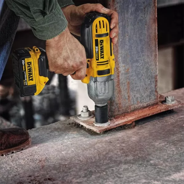 DEWALT 20-Volt MAX Cordless 1/2 in. High Torque Impact Wrench with Detent Pin, (2) 20-Volt 4.0Ah & (1) 20-Volt 5.0Ah Batteries