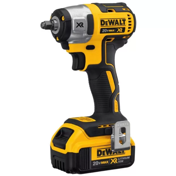 DEWALT 20-Volt MAX XR Cordless Brushless 3/8 in. Compact Impact Wrench, (2) 20-Volt 4.0Ah Batteries & Mech Tool Set (142-Piece)