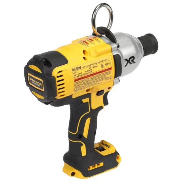 DEWALT 20-Volt MAX XR Cordless Brushless 7/16 in. High Torque Impact Wrench Quick Release Chuck & (2) 20-Volt 5.0Ah Batteries