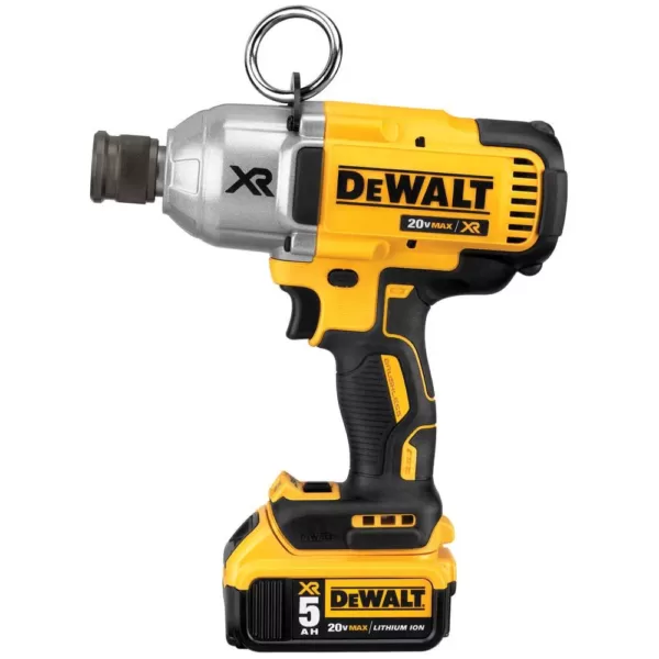 DEWALT 20-Volt MAX XR Cordless Brushless 7/16 in. High Torque Impact Wrench Quick Release Chuck & (3) 20-Volt 5.0Ah Batteries