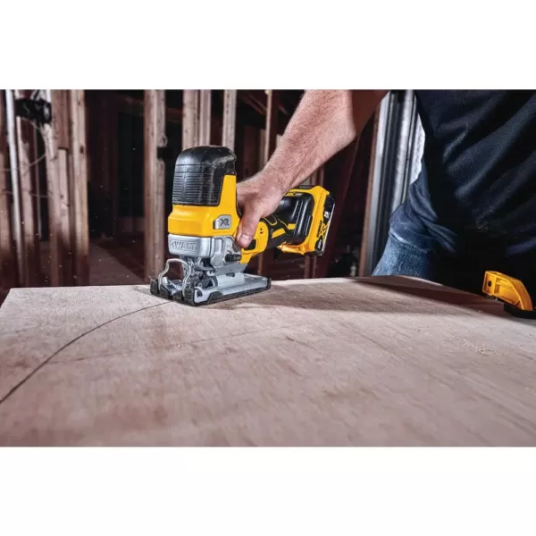 DEWALT 20-Volt MAX XR Cordless Barrel Grip Jigsaw with (2) 20-Volt Batteries 5.0Ah & Charger