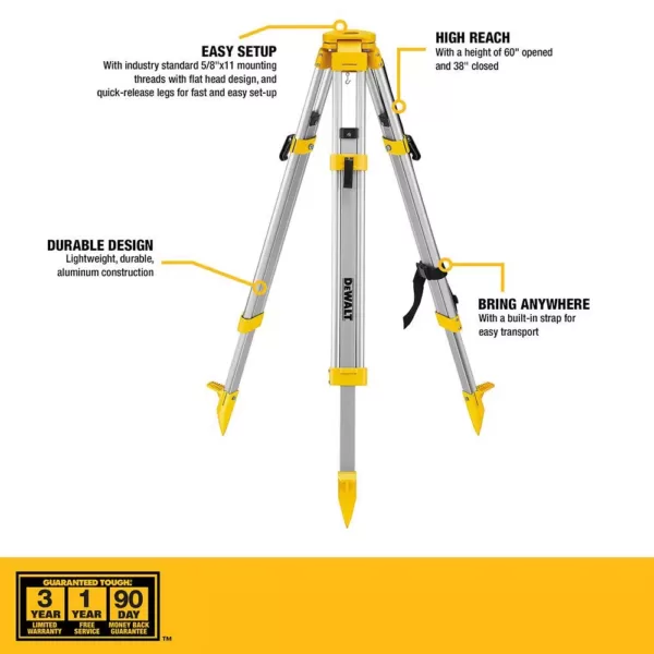 DEWALT 20-Volt Lithium-Ion Green Rotary Laser Level with Bonus Construction Tripod