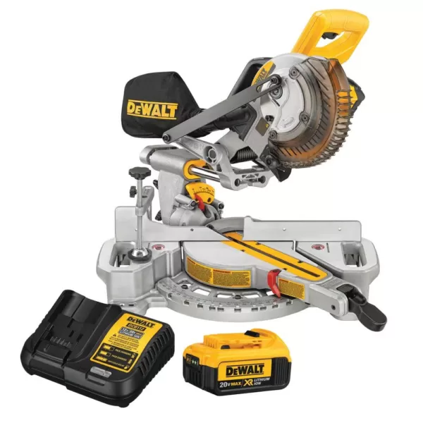 DEWALT 20-Volt MAX Cordless 7-1/4 in. Sliding Miter Saw with (1) 20-Volt Battery 4.0Ah & Oscillating Tool