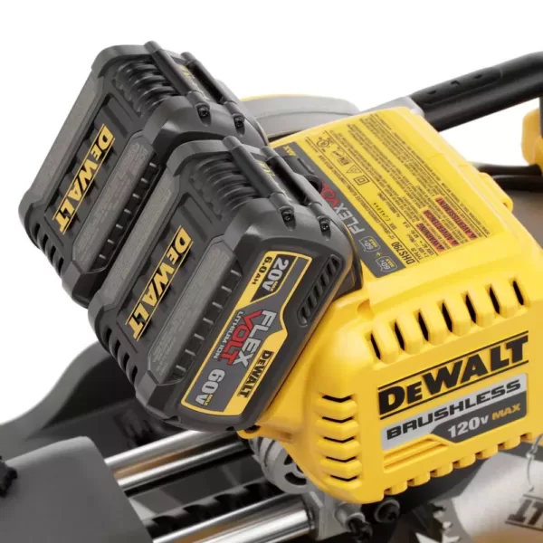 DEWALT FLEXVOLT 120-Volt MAX Cordless Brushless 12 in. Miter Saw with AC Adapter with (2) FLEXVOLT 6.0Ah Batteries