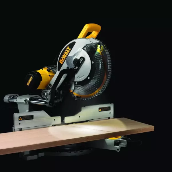 DEWALT 15 Amp Corded 12 in. Double-Bevel Sliding Compound Miter Saw with Bonus 20 Series 12 in. 60T Fine Finish Saw Blade