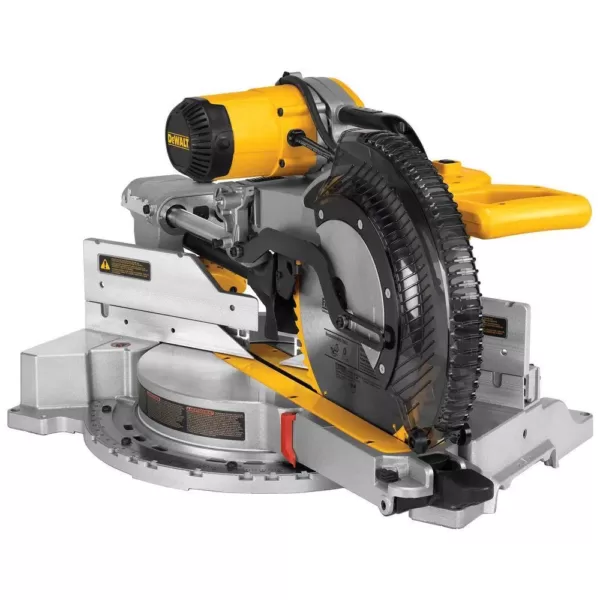 DEWALT 15 Amp Corded 12 in. Double Bevel Sliding Compound Miter Saw with XPS technology, Blade Wrench & Material Clamp