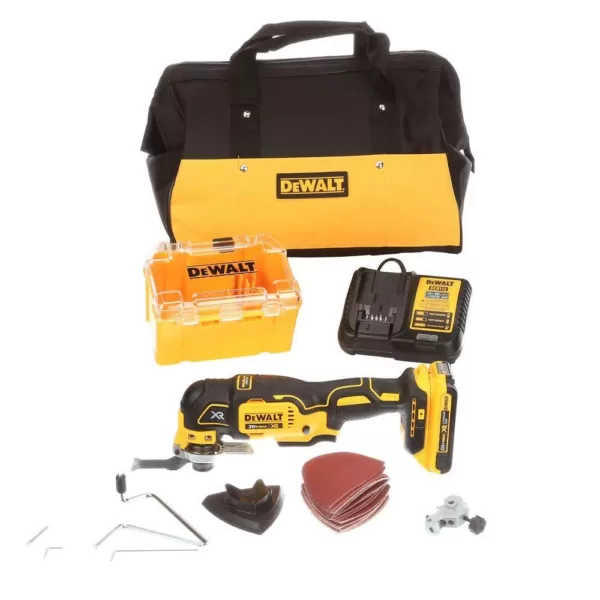 DEWALT 20-Volt MAX XR Cordless Brushless Oscillating Multi-Tool with (1) 20-Volt 2.0Ah Battery & Charger