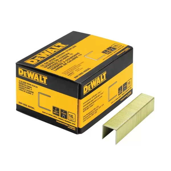 DEWALT 1 in. x 1 in. x 16-Gauge Galvanized Wide Crown Staple (2000 per Pack)