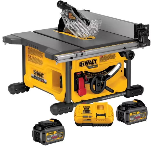 DEWALT FLEXVOLT 60-Volt MAX  Cordless Brushless 8-1/4 in. Table Saw Kit with (2) FLEXVOLT 6.0Ah Batteries