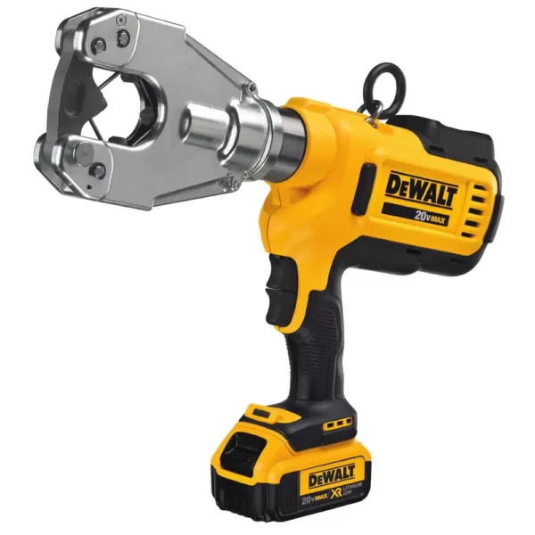 DEWALT 20-Volt MAX Cordless Dieless Cable Crimping Tool with (2) 20-Volt 4.0Ah Batteries, Charger, Case & Cable Cutting Tool