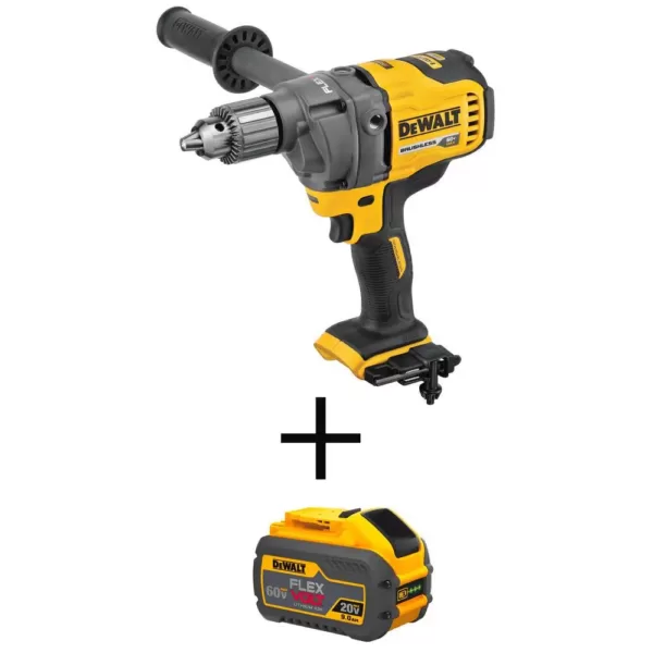 DEWALT FLEXVOLT 60-Volt MAX Cordless Brushless 1/2 in. Mixer/Drill with E-Clutch & (1) FLEXVOLT 9.0Ah Battery