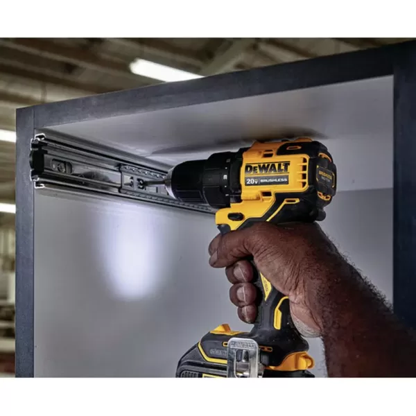 DEWALT ATOMIC 20-Volt MAX Cordless Brushless Compact 1/2 in. Drill/Driver, (2) 20-Volt 1.3Ah Batteries, Charger & Bag