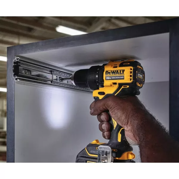 DEWALT ATOMIC 20-Volt MAX Cordless Brushless Compact 1/2 in. Drill/Driver, (2) 20-Volt 1.3Ah Batteries & Reciprocating Saw