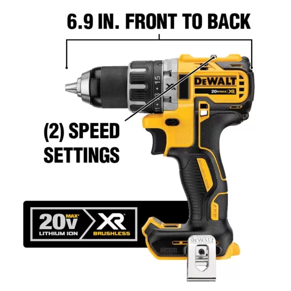 DEWALT 20-Volt MAX XR Cordless Brushless 1/2 in. Drill/Driver, (1) 20-Volt 5.0Ah Battery, (1) 20-Volt 2.0Ah Battery & Charger