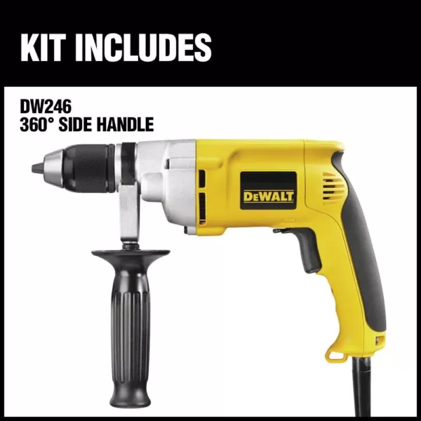 DEWALT 7.8 Amp 1/2 in. 0-600 RPM Variable Speed Reversing Drill with Keyless Chuck