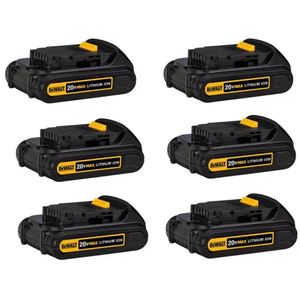 DEWALT 20-Volt MAX Compact Lithium-Ion 1.5Ah Battery Pack (6-Pack)