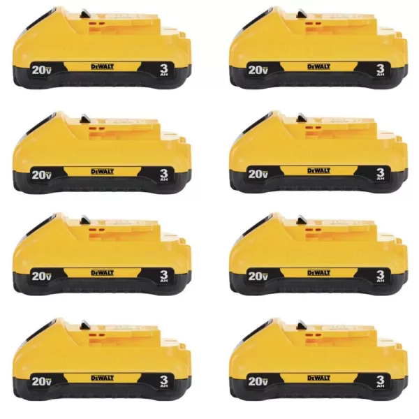 DEWALT 20-Volt MAX Compact Lithium-Ion 3.0Ah Battery Pack (8-Pack)