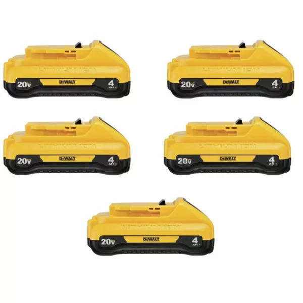 DEWALT 20-Volt MAX Compact Lithium-Ion 4.0Ah Battery Pack (5-Pack)