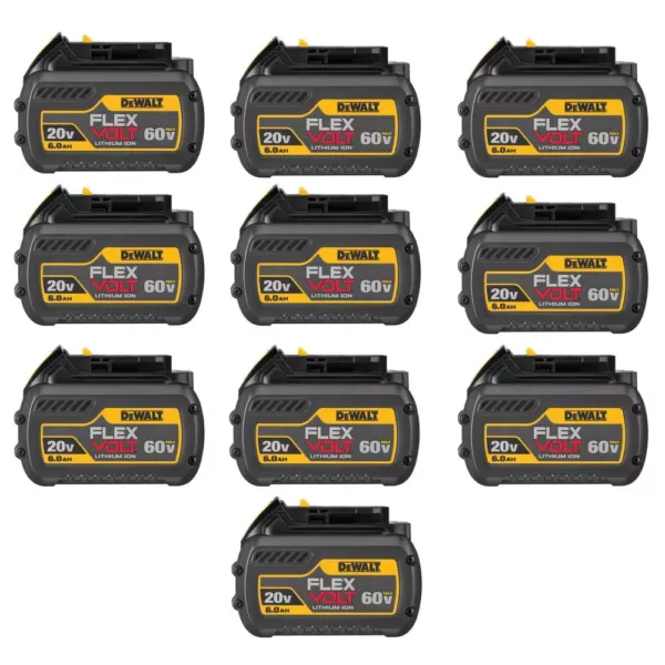 DEWALT FLEXVOLT 20-Volt/60-Volt MAX Lithium-Ion 6.0Ah Battery Pack (10-Pack)