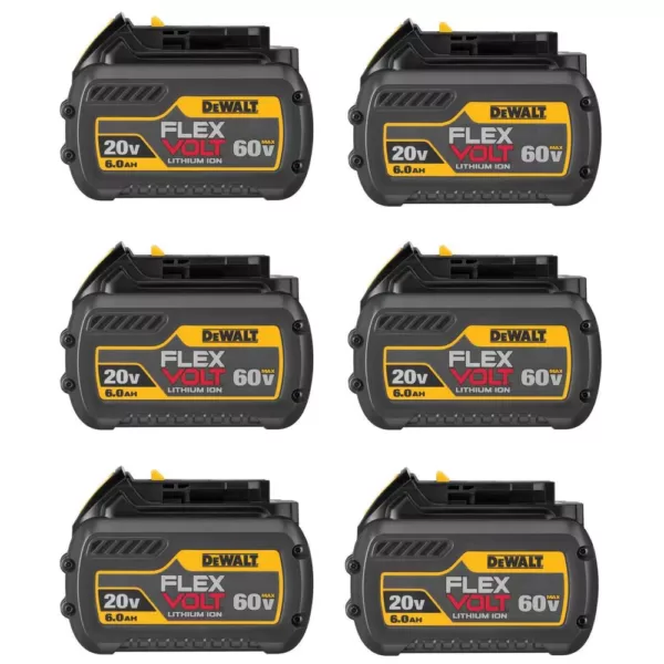 DEWALT FLEXVOLT 20-Volt/60-Volt MAX Lithium-Ion 6.0Ah Battery Pack (6-Pack)