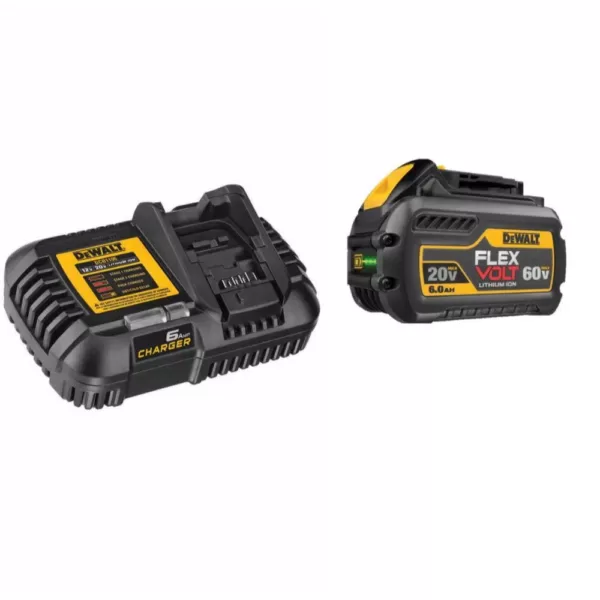 DEWALT FLEXVOLT 20-Volt/60-Volt MAX Lithium-Ion 6.0Ah Battery Pack with 6 Amp Output Charger