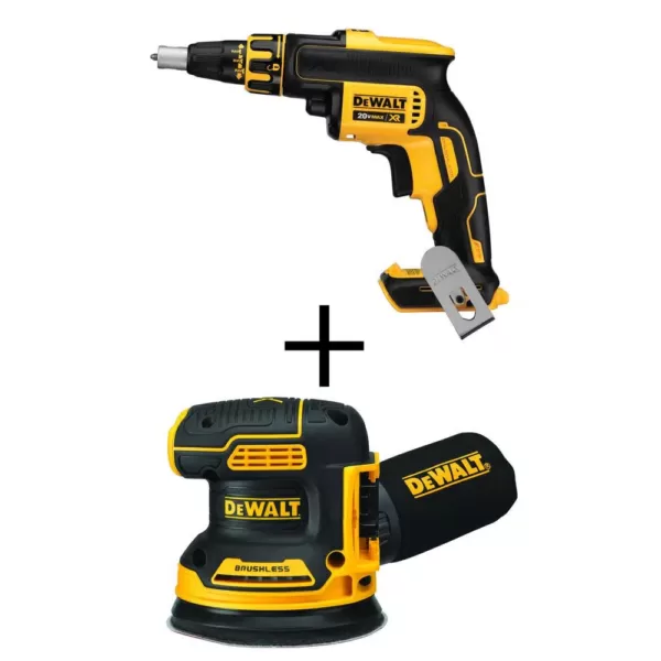 DEWALT 20-Volt MAX XR Cordless Brushless Drywall Screw Gun with 5 in. Random Orbital Sander