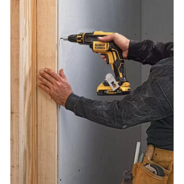 DEWALT 20-Volt MAX XR Cordless Brushless Drywall Screw Gun with (2) 20-Volt 2.0Ah Batteries & Cut-Out Tool