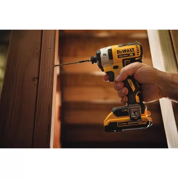 DEWALT 20-Volt MAX Cordless Brushless 1 in. SDS Plus D-Handle Rotary Hammer,(2) 20-Volt 4.0Ah Batteries & 1/4 in. Impact Driver