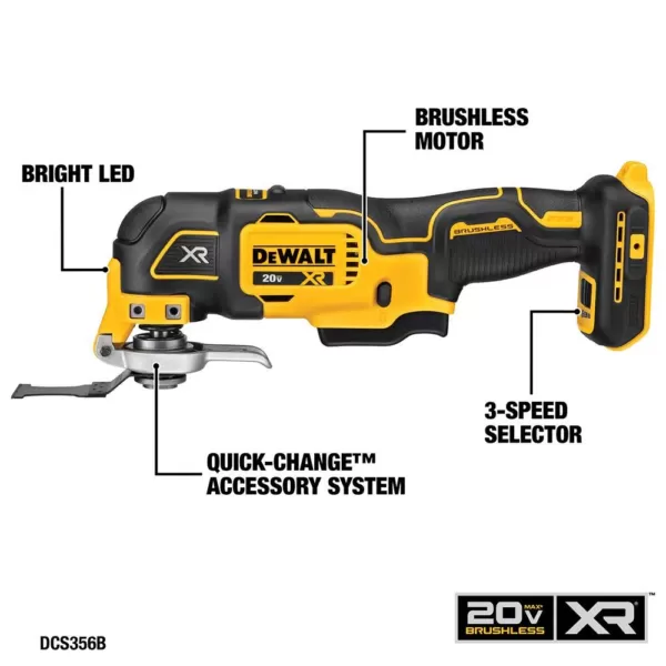 DEWALT 20-Volt MAX Cordless Combo Kit (6-Tool) with (1) 20-Volt 4.0Ah Battery, (1) 20-Volt 2.0Ah Battery & 5in. Sander