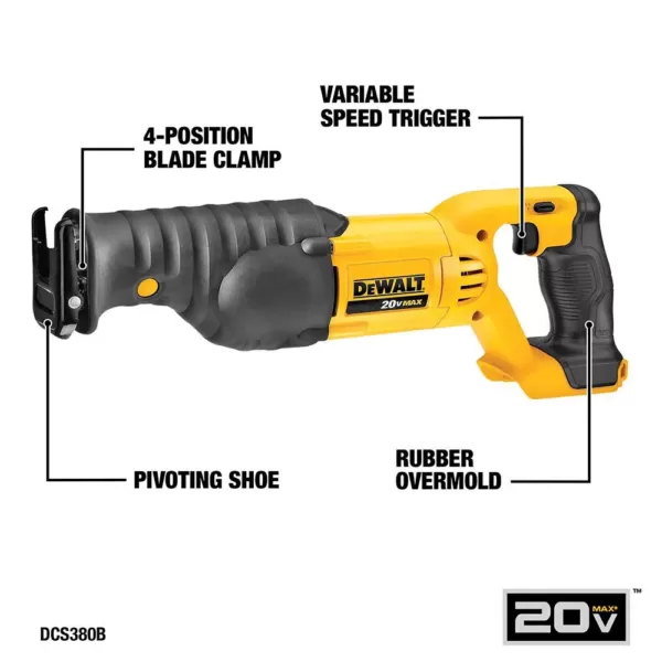 DEWALT 20-Volt MAX Cordless Combo Kit (6-Tool) with (1) 20-Volt 4.0Ah Battery, (1) 20-Volt 2.0Ah Battery & 5in. Sander