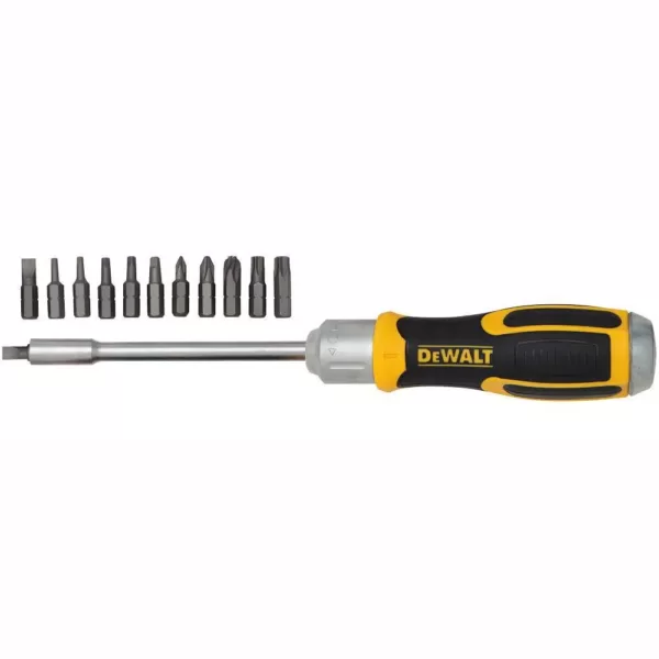 DEWALT Ratcheting Screwdriver with Removable Bar and 12 Bits