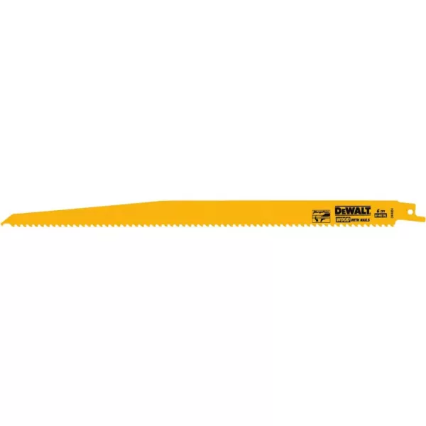 DEWALT 12 in. 6 Teeth per in. Taper Back Bi-Metal Reciprocating Saw Blade (5-Pack)