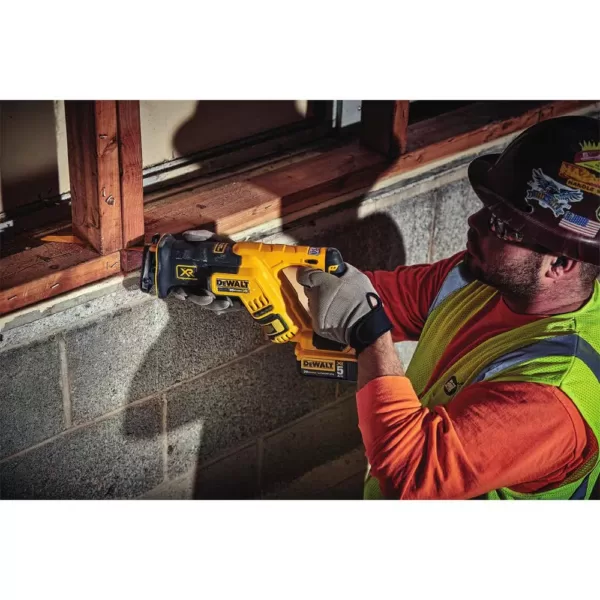 DEWALT 20-Volt MAX XR Cordless Brushless Compact Reciprocating Saw with (2) 20-Volt Batteries 5.0Ah & Charger