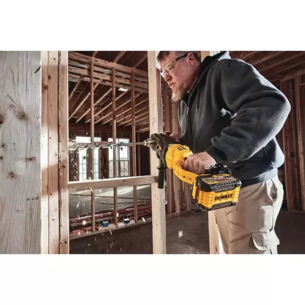 DEWALT FLEXVOLT 60-Volt MAX Cordless In-line 1/2 in. Stud & Joist Drill with E-Clutch & (1) FLEXVOLT 9.0Ah Battery